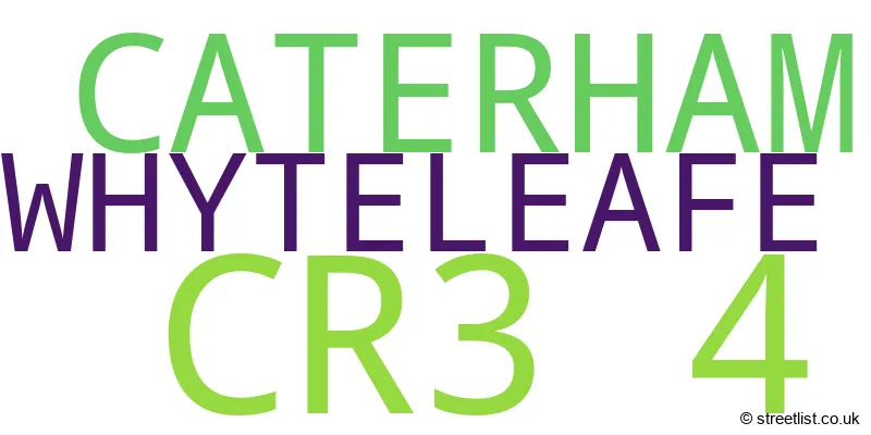 A word cloud for the CR3 4 postcode